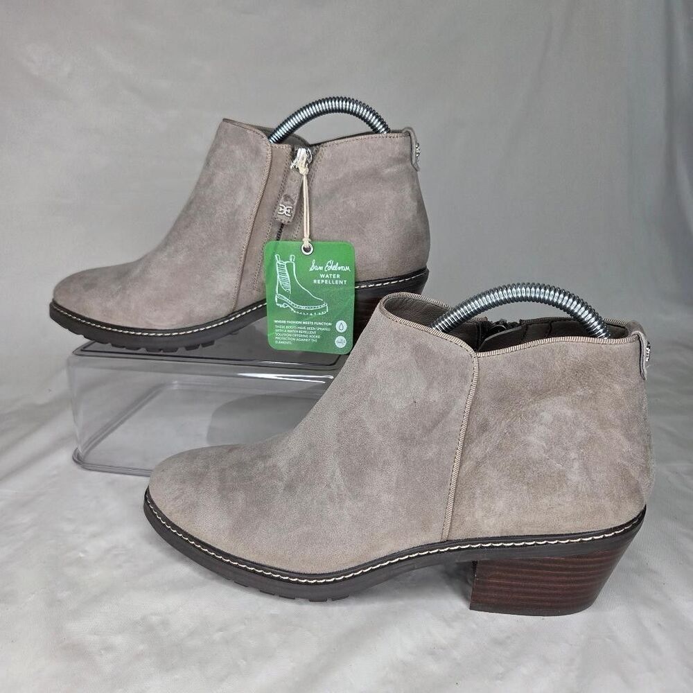 Sam Edelman Light Gray Suede Ankle Boots